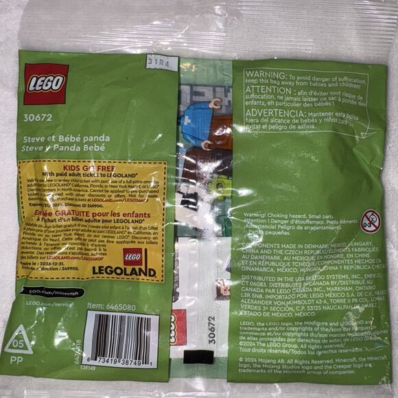 LEGO Minecraft: Steve and Baby Panda (30672) New Sealed - Picture 3 of 4